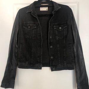 Rag & Bone Jean Jacket w/ Leather Sleeves